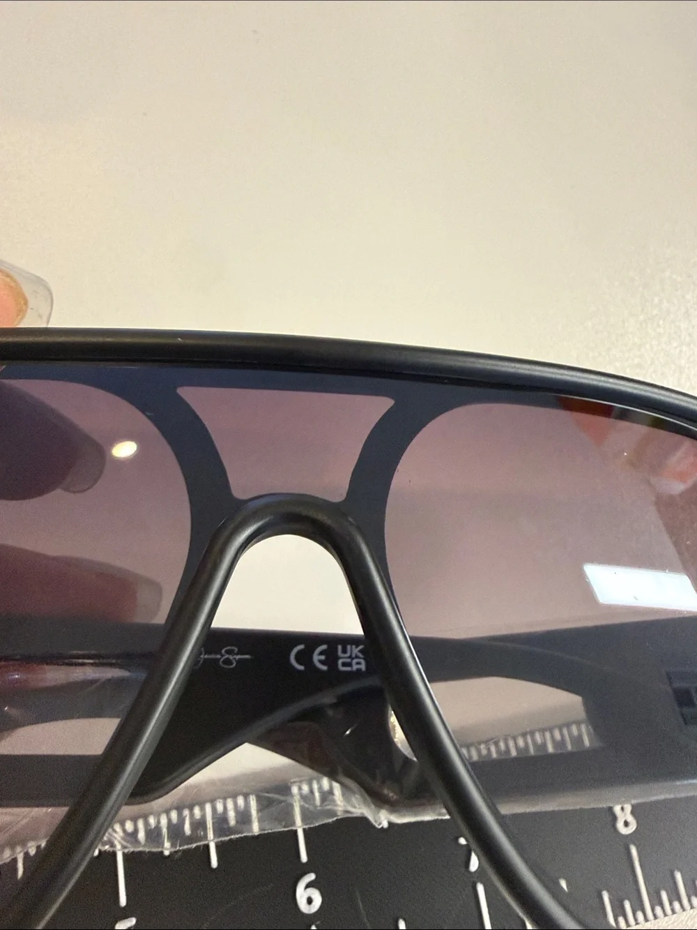 Jessica Simpson Black Oversized Shield Sunglasses